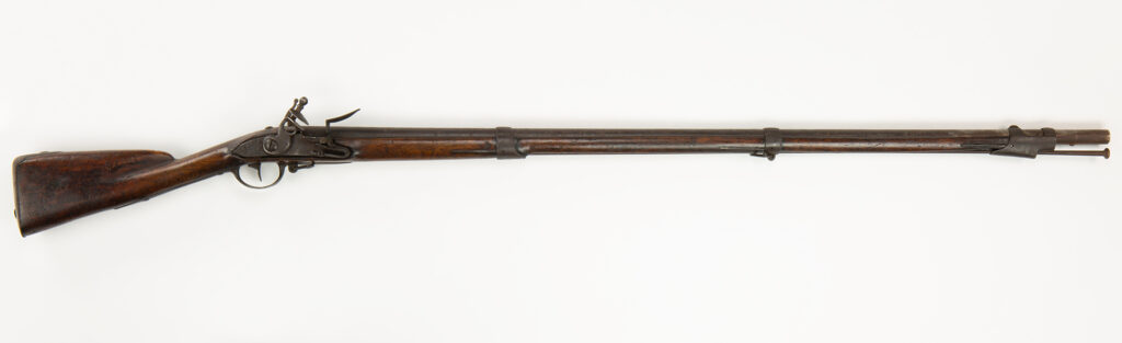 The primary infantry firearm for the Continental Army during the Revolutionary War was the French-made Charleville Musket, first supplied to American forces in 1777. This Model 1763 Charleville is currently on display in the National Museum of the United States Army’s temporary exhibition, Call to Arms: The Soldier and the Revolutionary War. (Virginia Military Institute Museum)